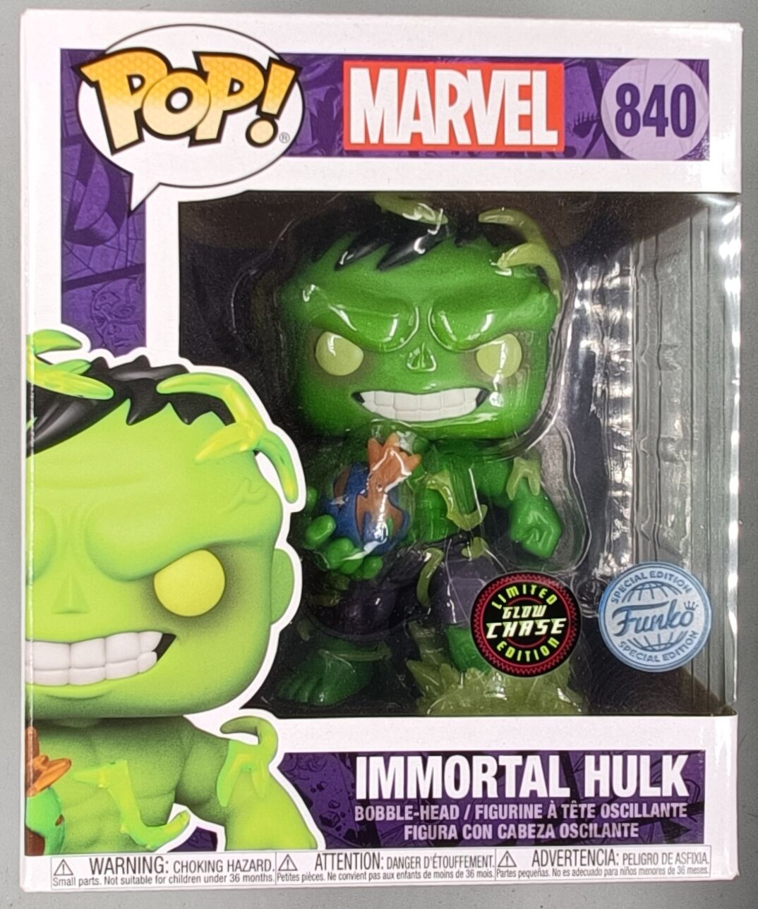 840 Immortal Hulk - 6 Inch - Glow Chase - Marvel Funko POP