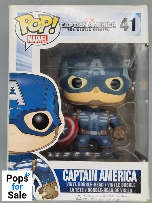 41 Captain America  Marvel Captain America Winter Soldier Funko POP - Box Damaged