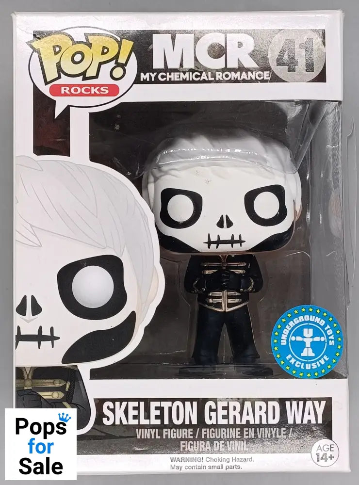 41 Skeleton Gerard Way - My Chemical Romance MCR - Rocks - Box Damaged Funko POP