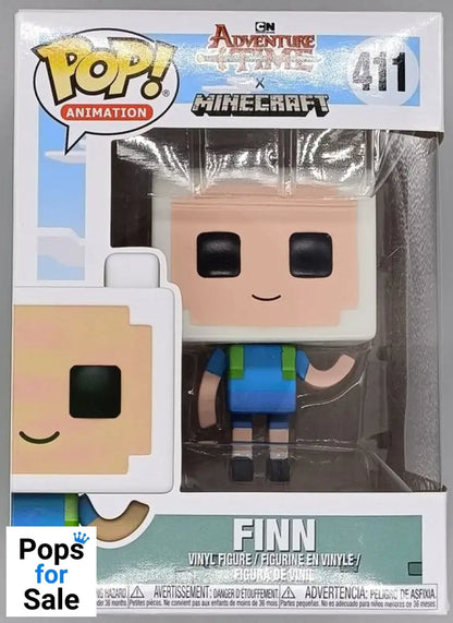 #411 Finn (Minecraft) - Adventure Time - Box Damaged Funko POP