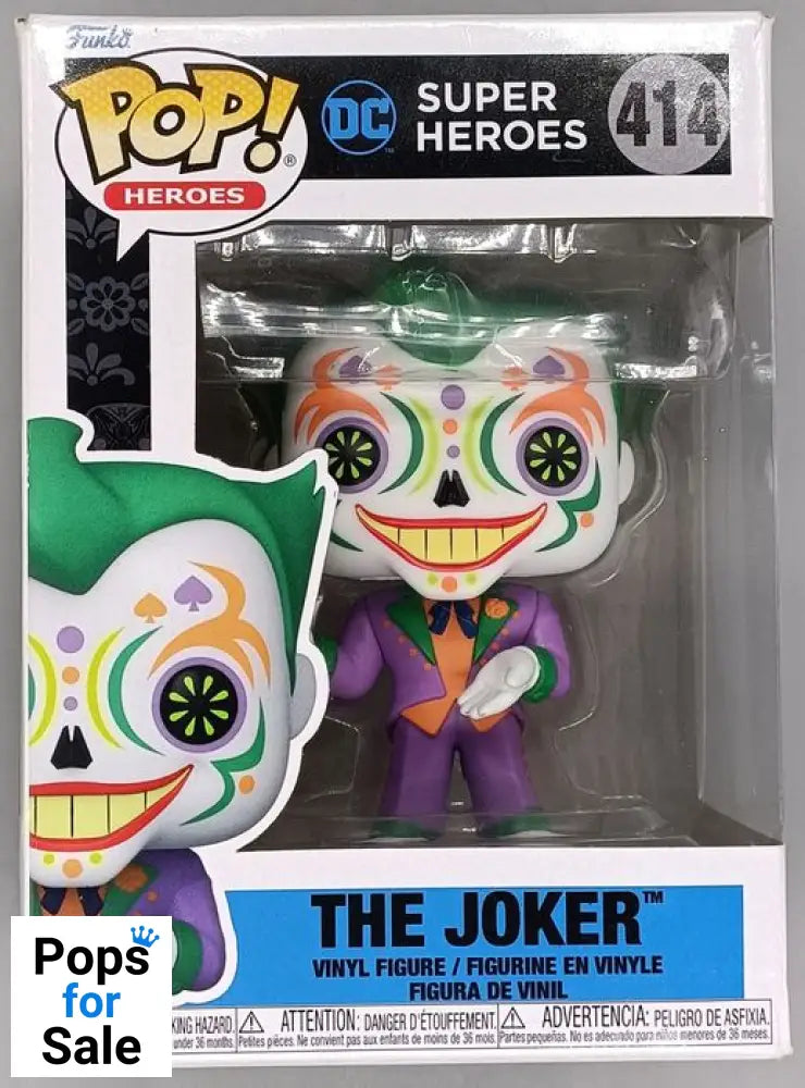 #414 The Joker - Glow - DC Super Heroes Dia De Lo Box Damaged Funko POP