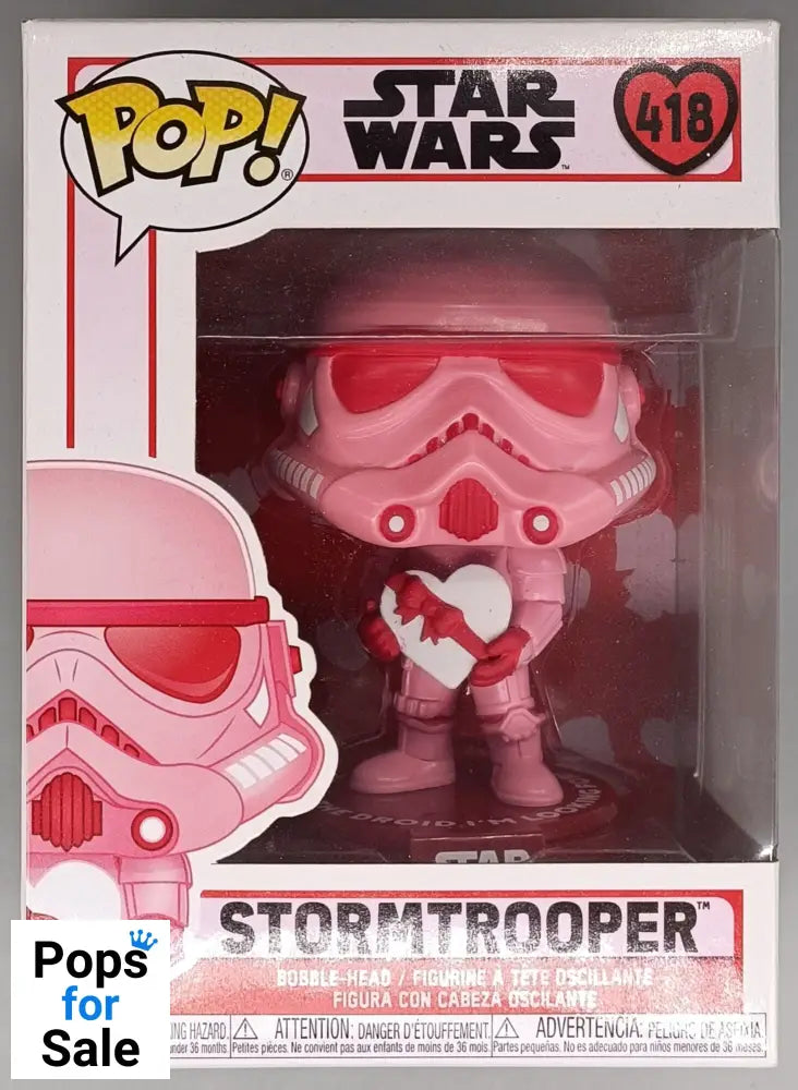 418 Stormtrooper (w/ Valentine) - Star Wars Funko POP - Box Damaged
