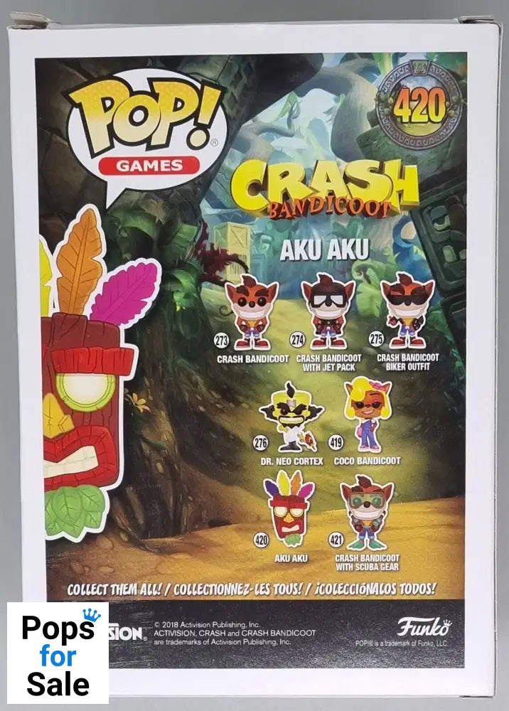 420 Aku Aku - Crash Bandicoot - Funko POP - Box Damaged