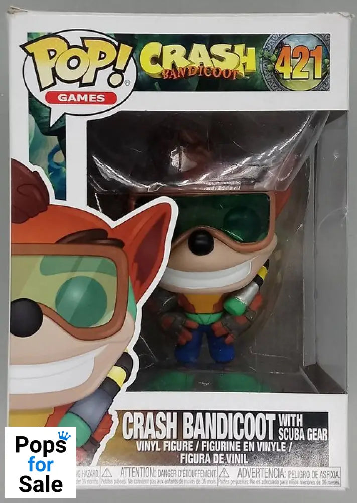 421 Crash Bandicoot (with Scuba Gear) Crash Bandicoot Box Damaged Funko POP