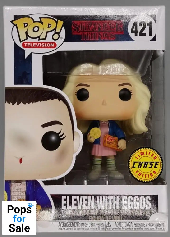 #421 Eleven with Eggos (Wig) Chase - Stranger Things Box Damaged Funko POP