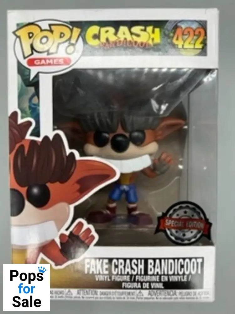 #422 Fake Crash Bandicoot - Crash Bandicoot - Box Damaged Funko POP