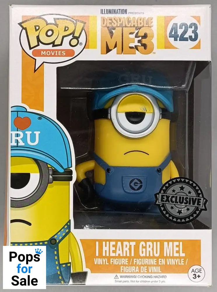 #423 I Heart Gru Mel - Despicable Me 3 - Box Damaged Funko POP