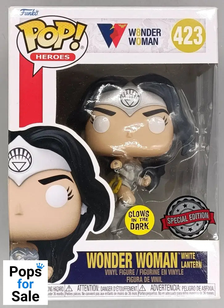 423 Wonder Woman (White Lantern) Glow 80th DC - Funko POP - Box Damaged