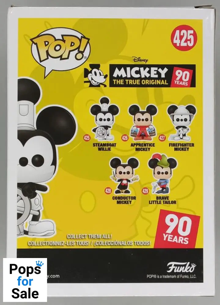 #425 Steamboat Willie Disney Mickey's 90th Anniversary Funko POP