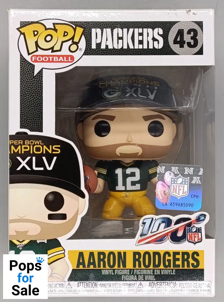 43 Aaron Rodgers - Green Bay Packers SB Champion XLV Funko POP