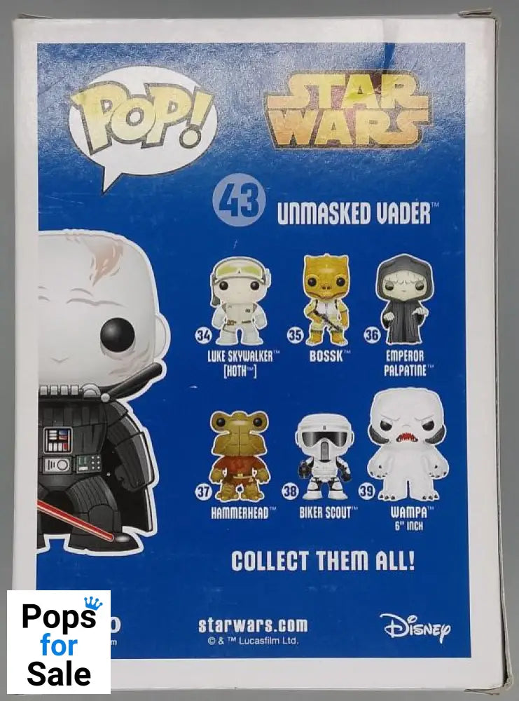 #43 Unmasked Vader - Star Wars - Box Damaged Funko POP