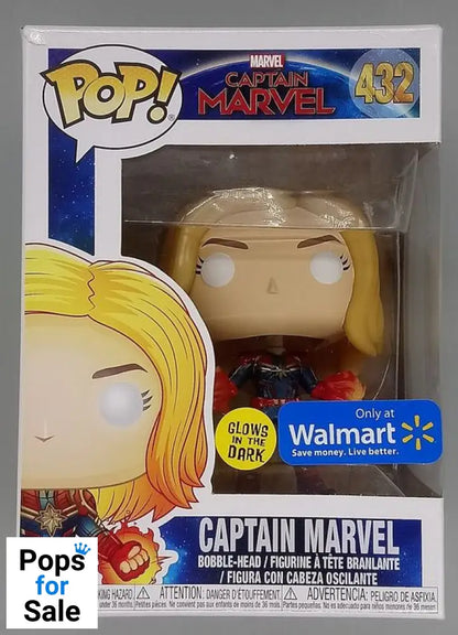 #432 Captain Marvel (Powered Up) Glow Marvel Captain Marvel Box Damaged Funko POP