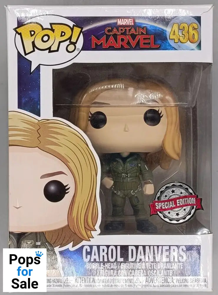 #436 Carol Danvers (Flight Suit) Marvel Captain - Box Damaged Funko POP