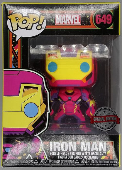 #649 Iron Man (Blacklight) - Marvel Special Edition Box Damaged Funko POP