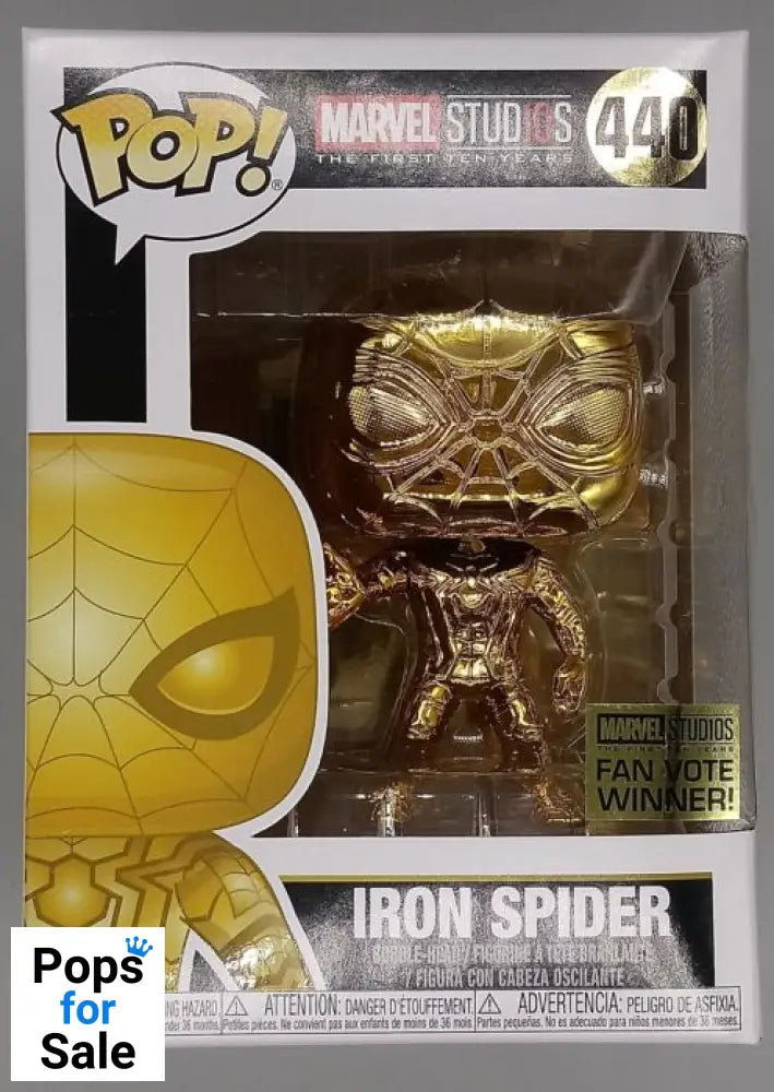 #440 Iron Spider (Gold) Chrome Marvel Studios 10 Box Damaged Funko POP