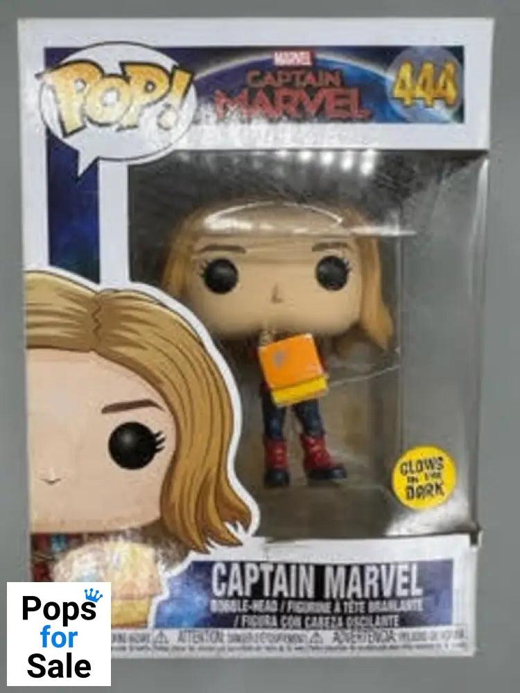 #444 Captain Marvel (w/ Tesseract) - Glow - Marvel Box Damaged Funko POP