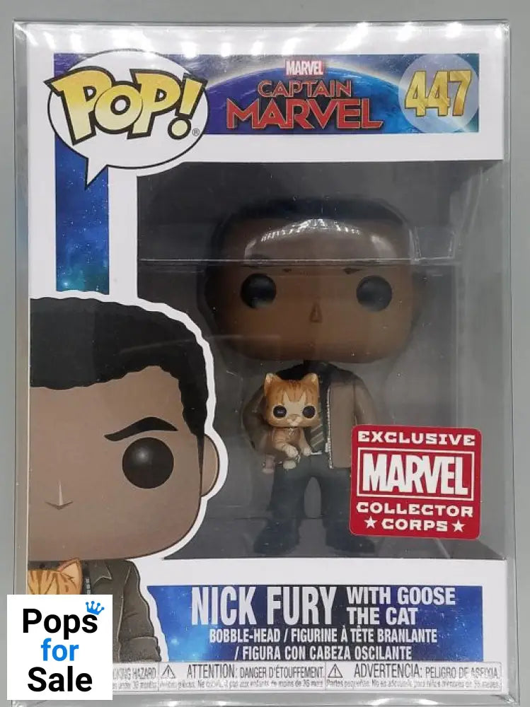 #447 Nick Fury (with Goose the Cat) - Marvel Collector Corps Funko POP