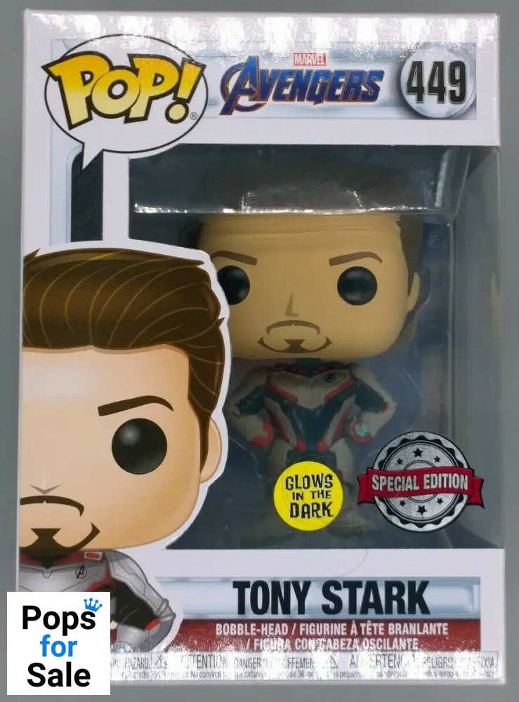 #449 Tony Stark (Team Suit) - Glow - Marvel Avengers Endgame Funko POP