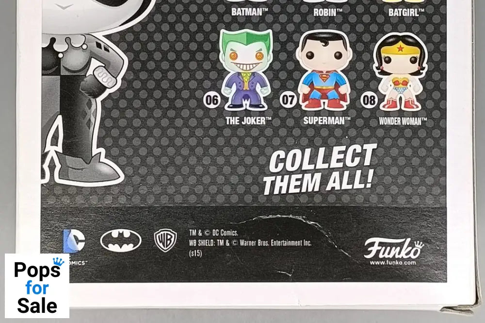 #45 Harley Quinn - B&W - DC Super Heroes - Box Damaged Funko POP