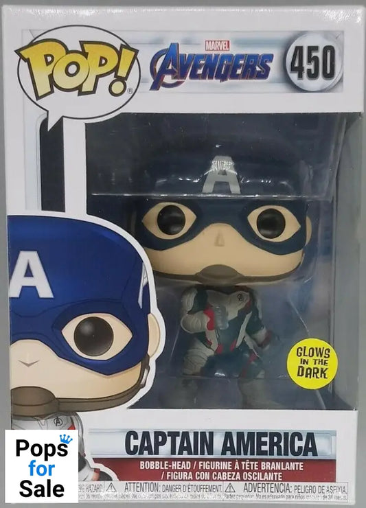 #450 Captain America Team Suit Glow Marvel Avengers Endgame Funko POP