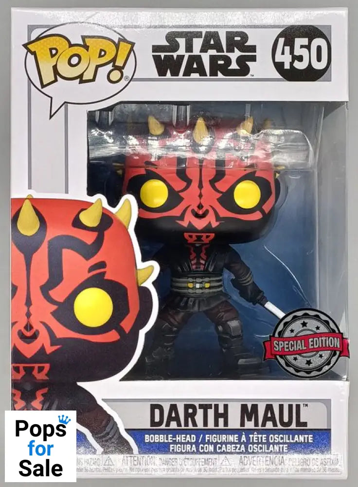 #450 Darth Maul (w/ Darksaber) - Star Wars Clon - Box Damaged Funko POP