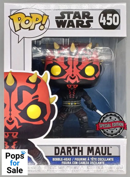 #450 Darth Maul (w/ Darksaber) - Star Wars Clon - Box Damaged Funko POP