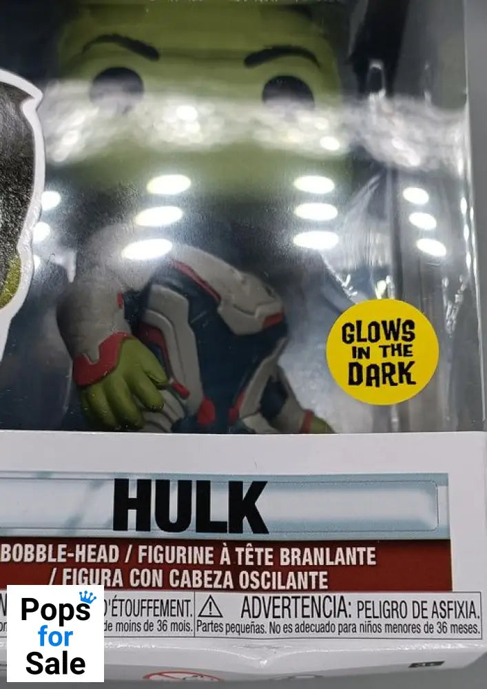 #451 Hulk (Team Suit) Glow Marvel Avengers Endgame Box Damaged Funko POP