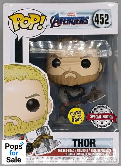 #452 Thor (Team Suit) Glow Marvel Avengers Endgame Box Damaged Funko POP