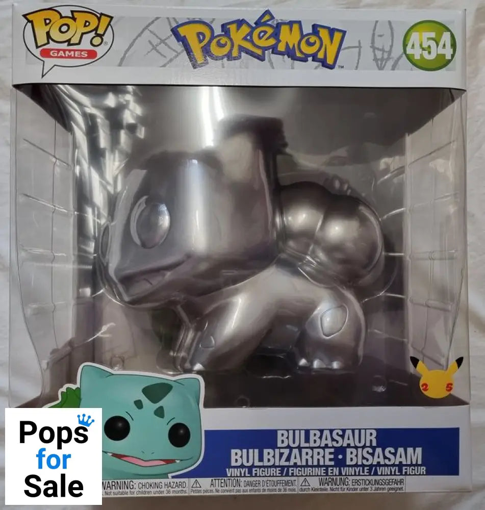 #454 Bulbasaur (Silver) - 10 Inch Metallic - Pokemon Funko POP