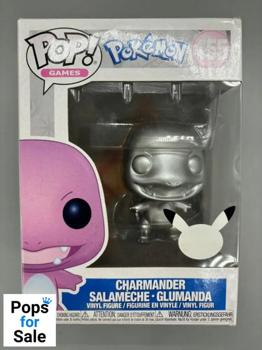 455 Charmander (Silver) - Metallic - Pokemon - Box Damaged Funko POP