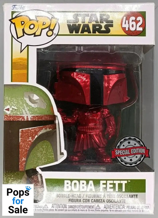 462 Boba Fett (Red) Chrome Star Wars - Box Damaged Funko POP