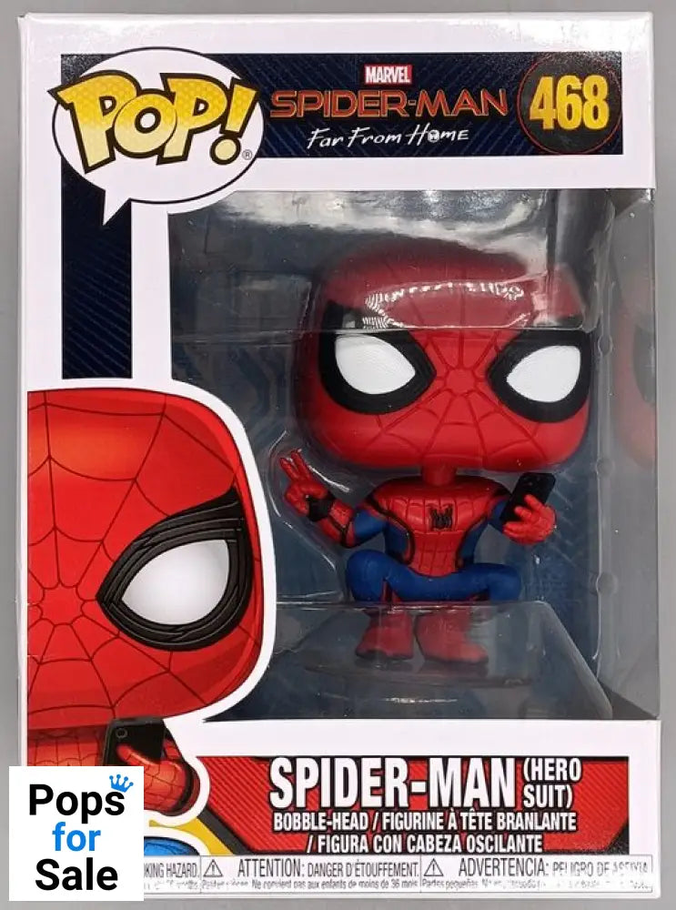 468 Spider-Man (Hero Suit) Marvel SpiderMan Far from Home - Box Damaged Funko POP
