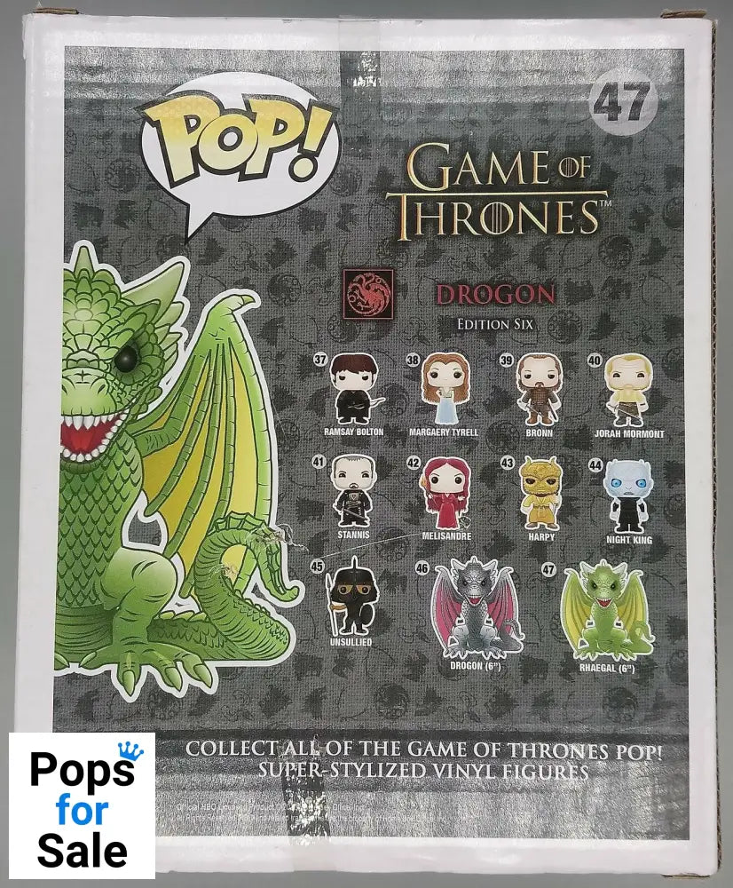 #47 Rhaegal - 6 Inch - Game of Thrones - Damaged Box Funko POP