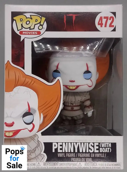 #472 Pennywise (with Boat) - Horror - IT- Box Damaged Funko POP