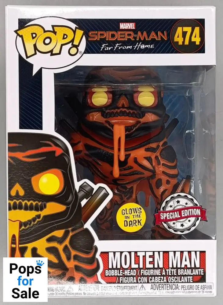 #474 Molten Man - Glow - Marvel Spider-Man Far from Home Funko POP