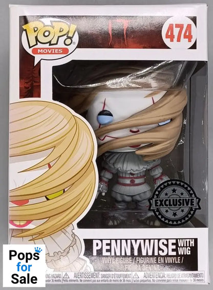 #474 Pennywise (with Wig) - Horror - IT - Box Damaged Funko POP