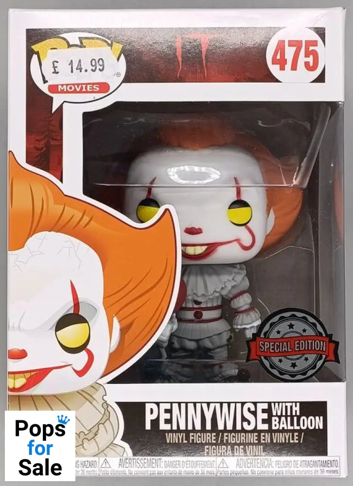 #475 Pennywise (with Balloon) - Horror - IT Funko POP