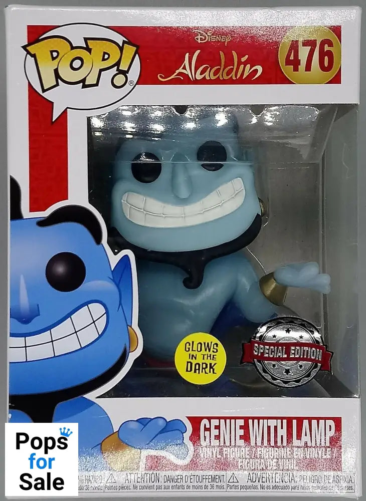 #476 Genie with Lamp - Glow - Disney Aladdin - Exclusive Funko POP