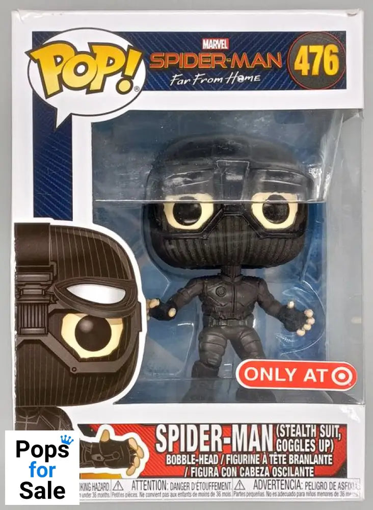 #476 Spider-Man (Stealth Suit- Goggles Up) Marvel Far Box Damaged Funko POP