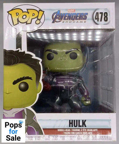 #478 Hulk (w/ Gauntlet) 6 inch Marvel Avengers Endgam Box Damaged Funko POP