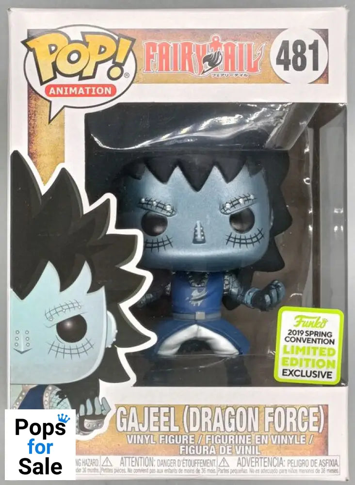 #481 Gajeel (Dragon Force) Metallic Fairy Tale 2019 - Box Damaged Funko POP