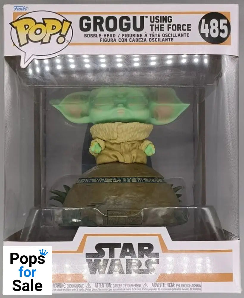 485 Grogu (Using the Force- Lights up) Deluxe - Star Wars Funko POP - Box Damaged
