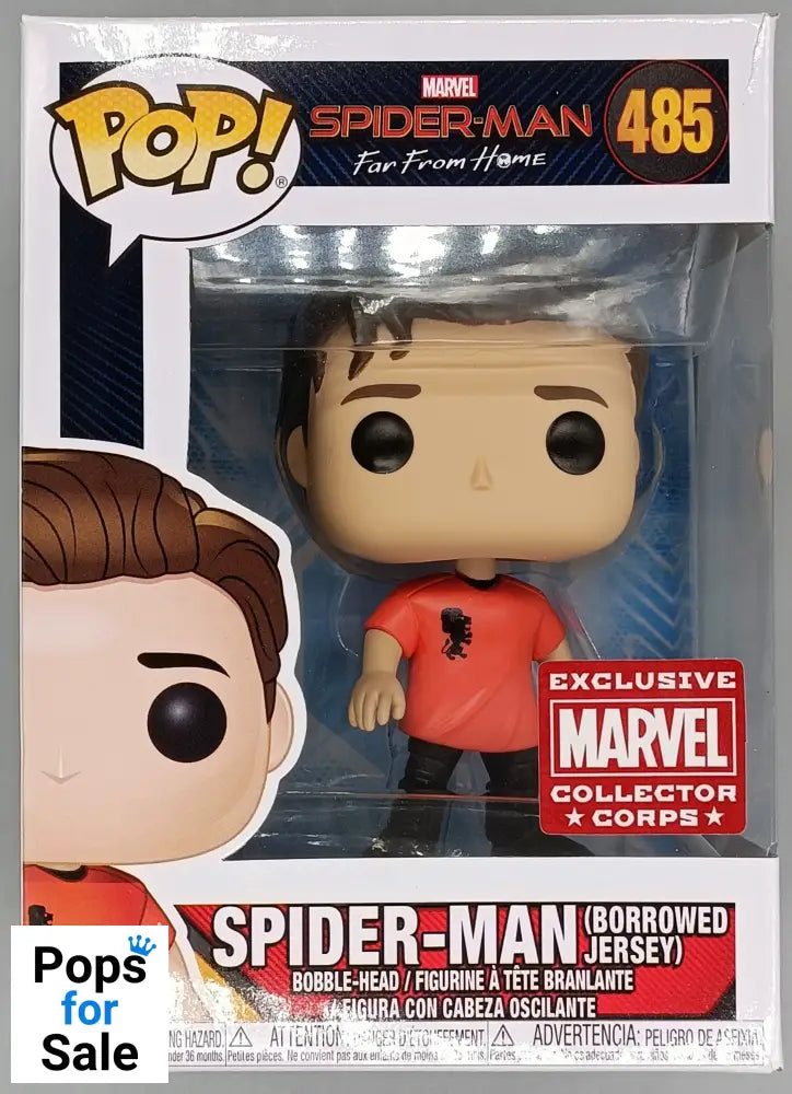 #485 Spider-Man (Borrowed Jersey) Marvel Spider-Man Far From Home MCC Box Damaged Funko POP