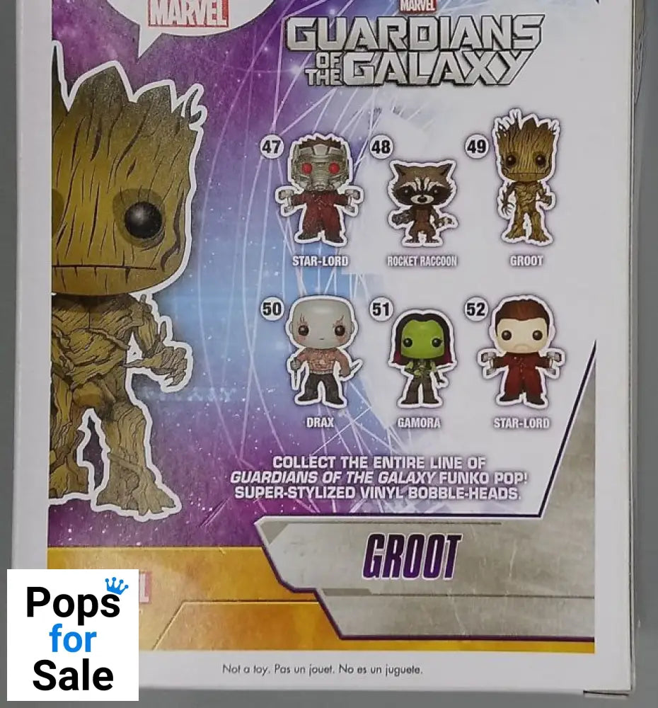 #49 Groot - Glow - Marvel Guardians of the Galaxy Box Damaged Funko POP