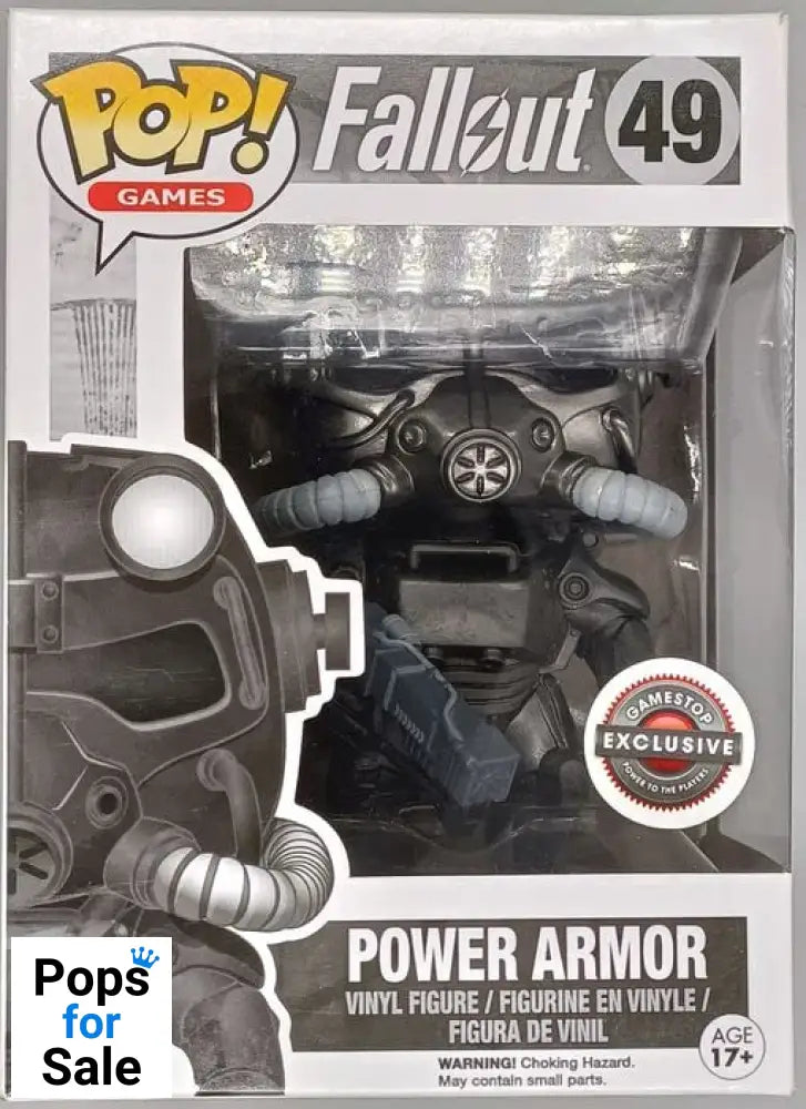 49 Power Armor - B&W - Fallout - Funko POP - Box Damaged