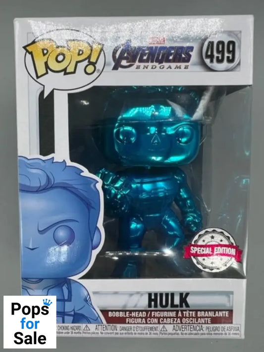 499 Hulk (w/ Gauntlet- Blue) Chrome - Marvel Avenger Funko POP - Box Damaged
