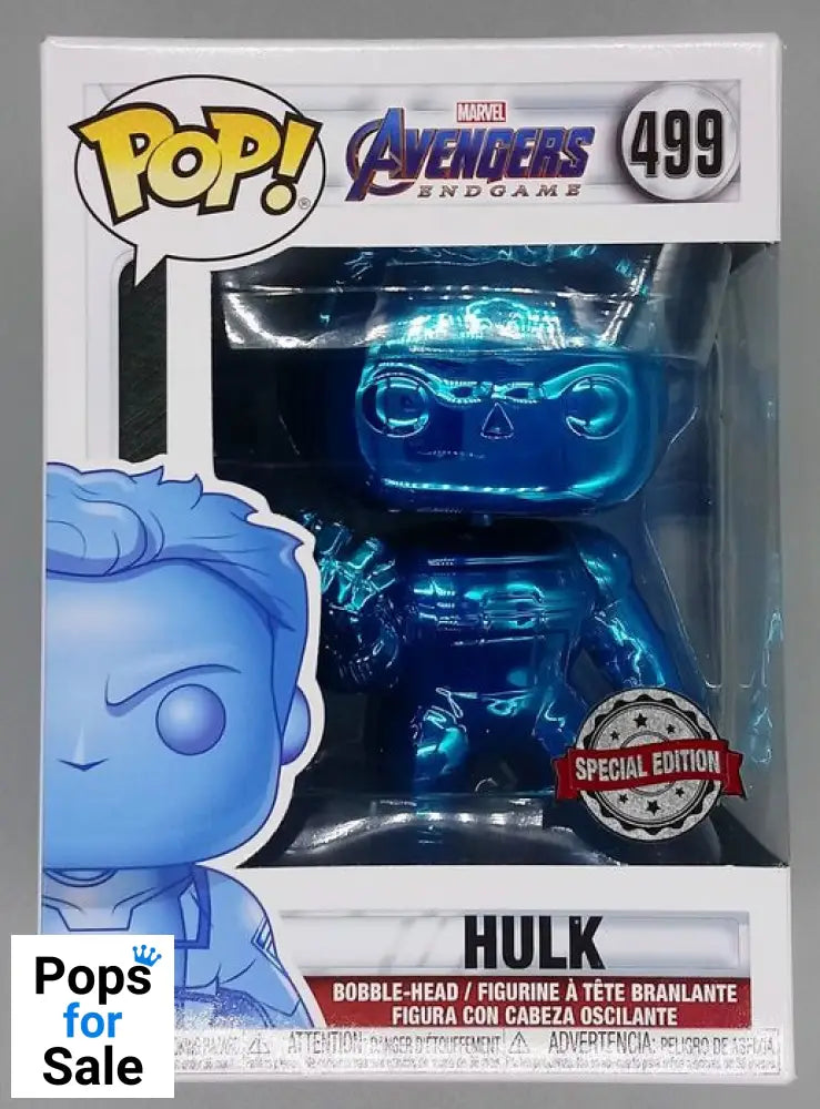 #499 Hulk (w/ Gauntlet- Blue) Chrome - Marvel Avengers Endgame Funko POP