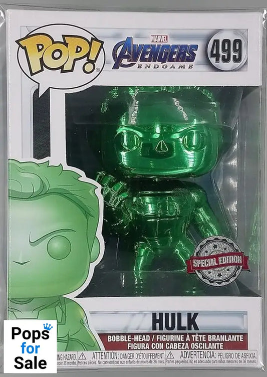 499 Hulk (w/ Gauntlet Green) Chrome Marvel Avengers Endgame Funko POP