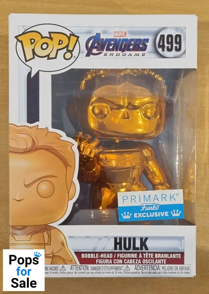 499 Hulk (w/ Gauntlet- Orange) Chrome Marvel Avengers Endgame Funko POP
