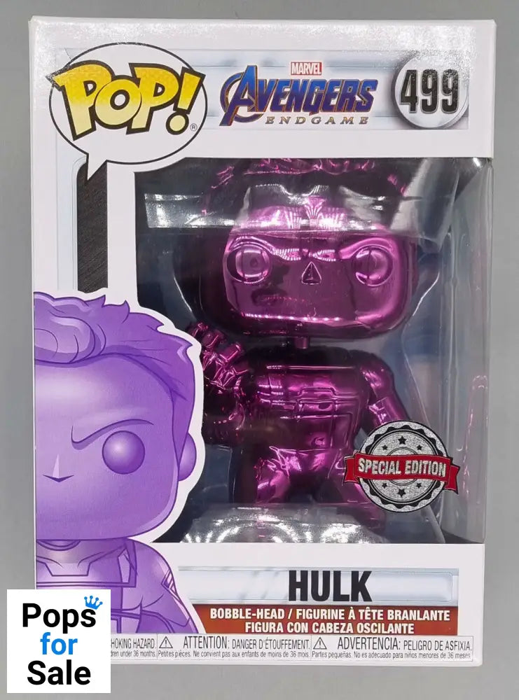 #499 Hulk (w/ Gauntlet- Purple) - Chrome - Avengers Endgame Funko POP